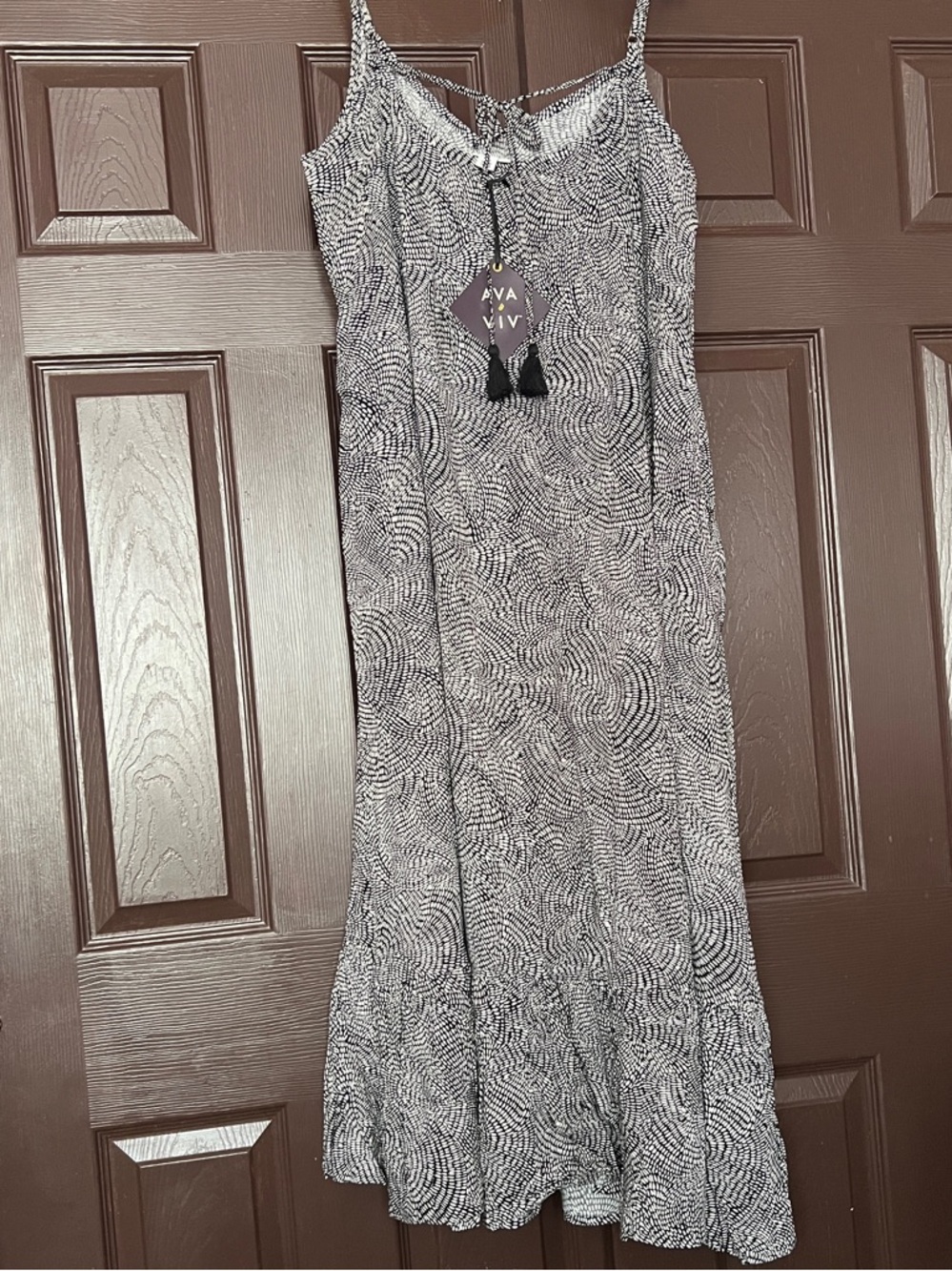 Ava & Viv Black and White Printed Maxi Dress